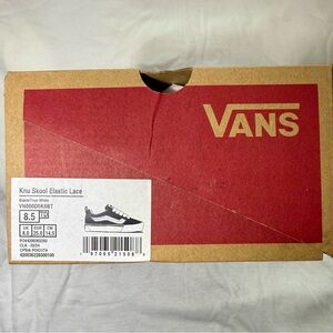 Vans Knu Skool Elastic Lace Sneakers in Black and White